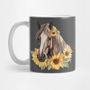 Sunflowers and Horse Mug